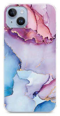 Чохол для iPhone Мармур блакитно-рожевий 36354 фото