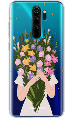 Чохол для Xiaomi Дівчинка з букетом квітів 27508 фото