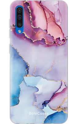 Чохол для Samsung Мармур блакитно-рожевий 21814 фото