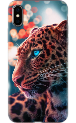 Чохол для iPhone Леопард з блакитними очима 30223 фото