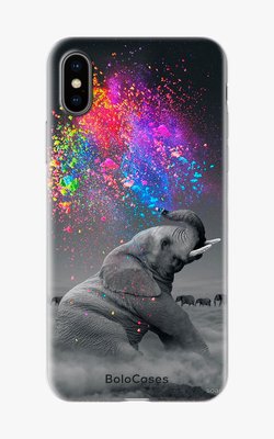 Чохол для iPhone Слон з яскравими фарбами 26050 фото