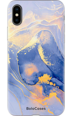 Чохол для iPhone Мармур фіолетовий із золотом 32359 фото