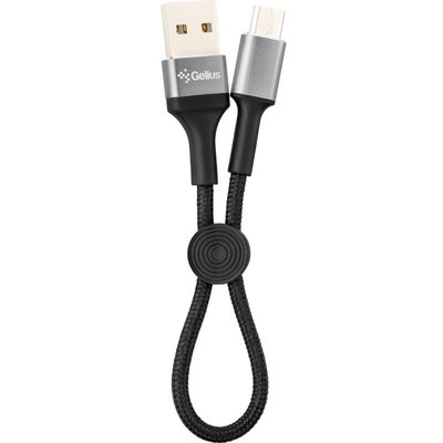 USB Cable Gelius Pro Short GP-UC107 Micro USB (0.2m) Black 31338 фото