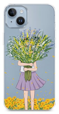 Чохол для iPhone Дівчинка з букетом квітів 2 32467 фото