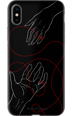 Чохол для iPhone Контури рук з червоною ниткою 31725 фото