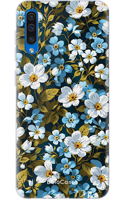 Чохол для Samsung Дрібні блакитно-білі квіти 22007 фото