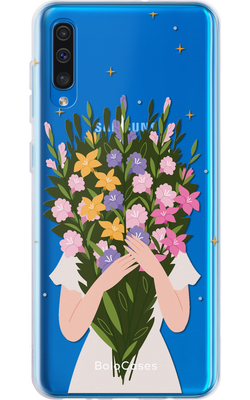 Чохол для Samsung Дівчинка з букетом квітів 22010 фото