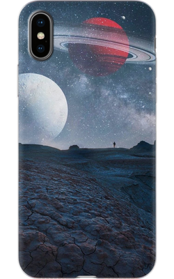 Чохол для iPhone Місяць та червона планета 30162 фото