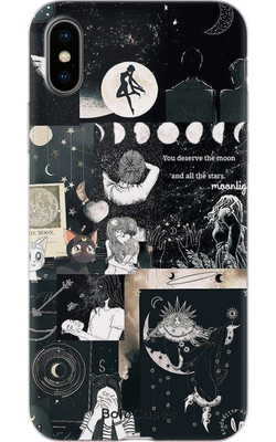 Чохол для iPhone Стікерний магічний з фазами місяця 29772 фото