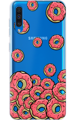 Чохол для Samsung з дизайном їжа Рожеві пончики 30116 фото
