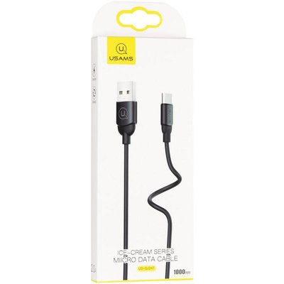 USB Cable Usams US-SJ247 Ice Cream Series MicroUSB Black 1m 31308 фото