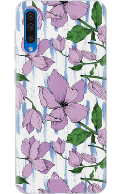 Чехол для Samsung Лиловые цветы на белом фоне 22017 фото