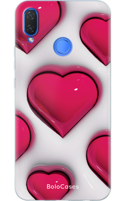 Чехол для Huawei Большие розовые сердца 32437 фото