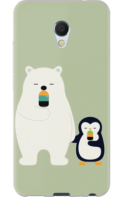 Чехол для телефона с дизайном животные Мишка и Пингвинчик с мороженным 29720 фото
