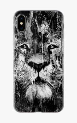 Чехол для iPhone Черно-белый лев 26145 фото