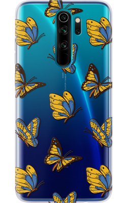 Чехол для Xiaomi Желто-голубые бабочки 42681 фото