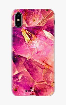 Чохол для iPhone Мармур кристалічний яскраво-рожевий 26750 фото