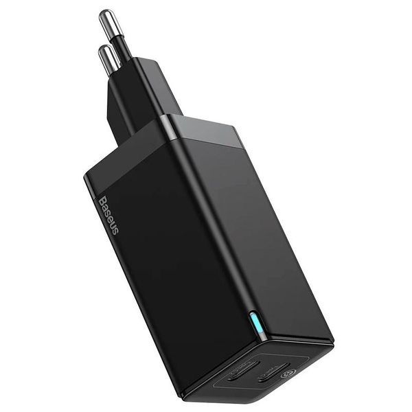 СЗУ 2Type-C Baseus GaN2 Quick Charger 45W + Type-C to Type-C Cable (CCGAN-M01) Black 31494 фото