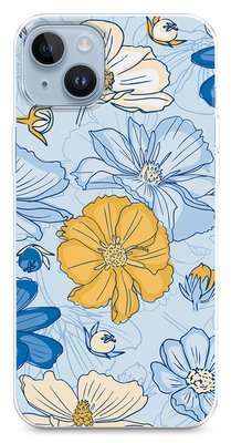 Чехол для iPhone Желто-голубые цветы 32471 фото