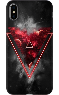 Чехол для iPhone Красный космос в треугольнике 30161 фото