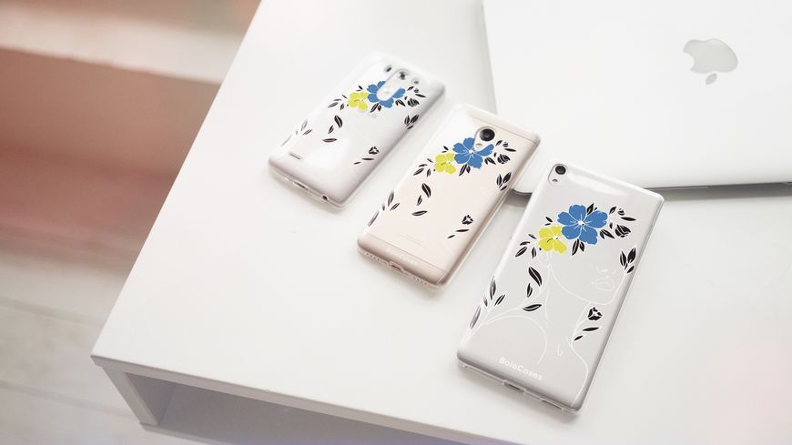 Чохол Патріотична дівчина білий контур для Xiaomi 32630 фото