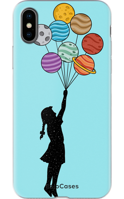 Чехол для iPhone Девочка с цветными планетами 30265 фото