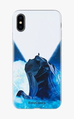 Чехол для iPhone Синяя скала с фигурой человека 26299 фото