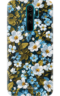 Чехол для Xiaomi Мелкие голубовато-белые цветы 27505 фото