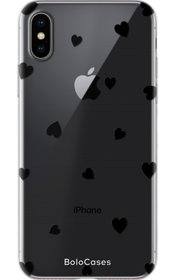 Чехол для iPhone Много черных сердечек 27324 фото