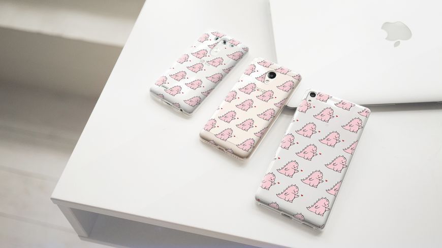 Чохол для Xiaomi з дизайном тварини Рожеві Діно 29742 фото