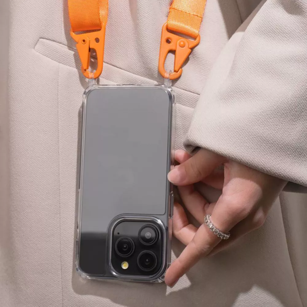 Чохол WAVE Clear Case with Strap Orange 46060 фото
