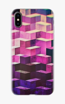 Чехол для iPhone Фиолетово-розовые кубы 26377 фото