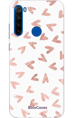 Чехол для Xiaomi с дизайном нежные розовые сердечки 30963 фото