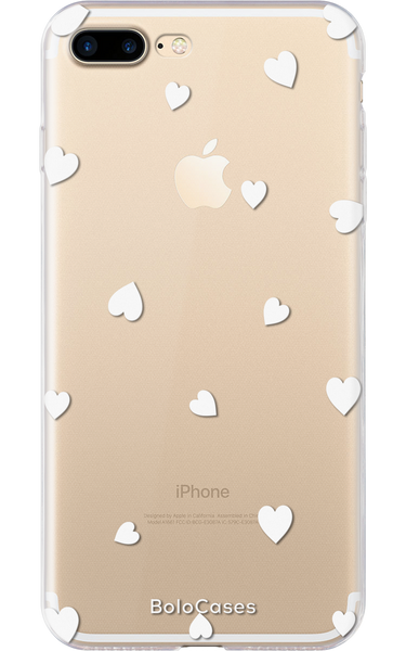 Чохол для iPhone Багато білих сердечок 27326 фото