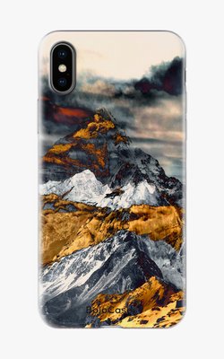 Чехол для iPhone Золотые и серые горы 26526 фото
