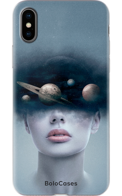 Чехол для iPhone Девушка с космосом 30248 фото