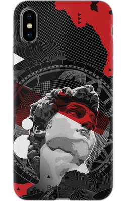 Чехол для iPhone Графическая голова с красными зарисовками 30942 фото
