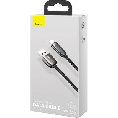 USB Cable Baseus Display Fast Charging Type-C (CATSK-01) Black 1m 31313 фото