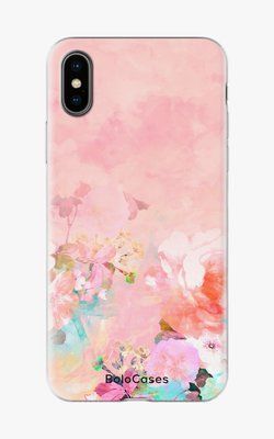 Чохол для iPhone Рожева абстракція з квітами 25783 фото