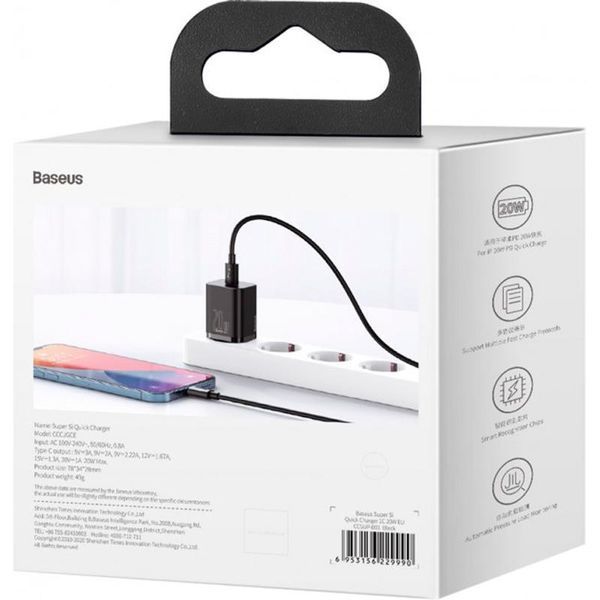 СЗУ 1Type-C Baseus Super Si 20W (CCSUP-B01) Black 31478 фото