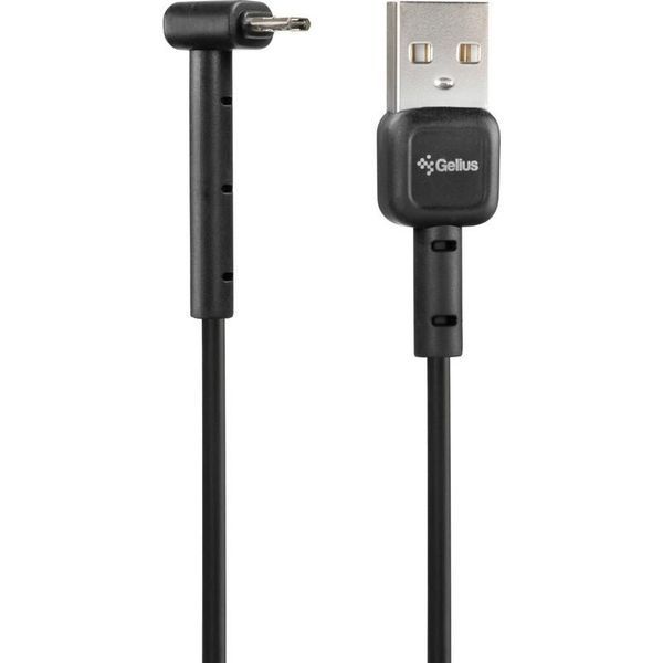 USB Cable Gelius Pro Angle MicroUSB Black 31297 фото
