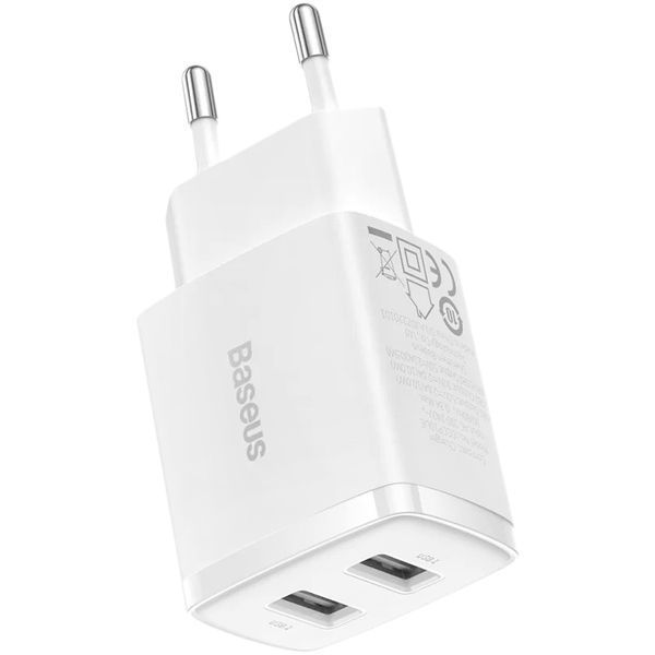 СЗУ Baseus Compact Charger 10.5W 2USB (CCXJ010201) White 31495 фото