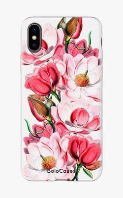 Чохол для iPhone Намальовані рожеві квіти 25785 фото