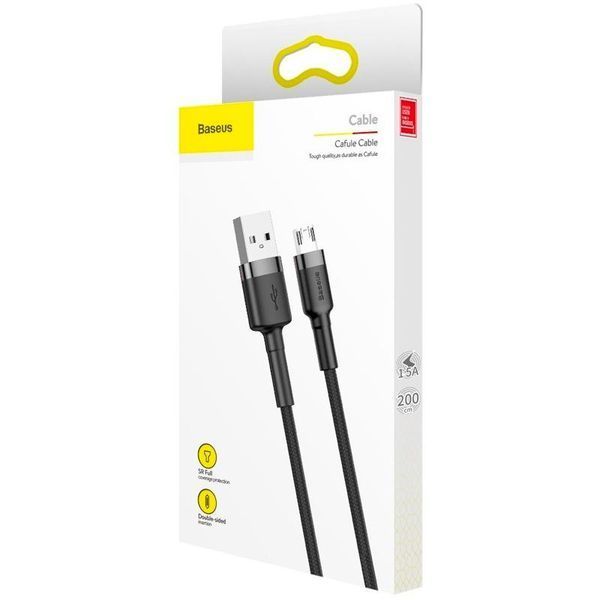 USB Cable Baseus Cafule MicroUSB (CAMKLF-CG1) Black 2m 31344 фото