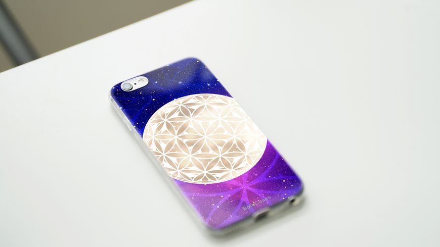 Чохол для iPhone Квітковий місяць на космічному фоні 26843 фото