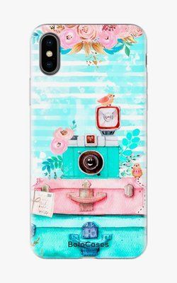 Чохол для iPhone Валізи з квітами та пташками 25786 фото