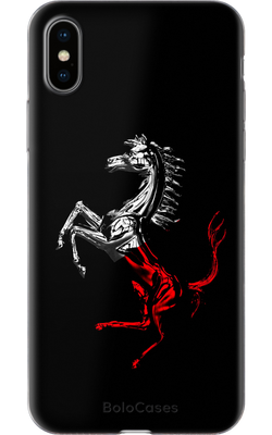Чехол для iPhone Железная красно-белая лошадь 31000 фото