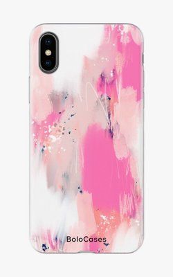 Чохол для iPhone Абстракція рожево-біла 26431 фото