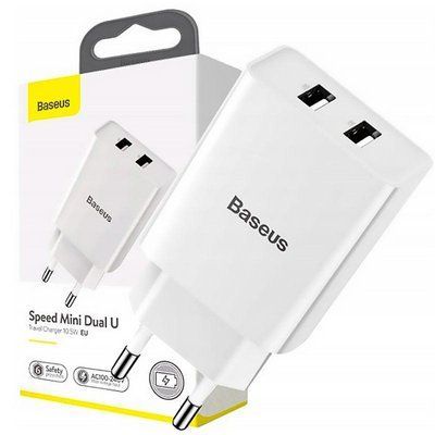 СЗУ 2USB Baseus Speed Mini (2.1A) (CCFS-R02) White 31484 фото