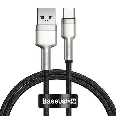 USB Cable Baseus Cafule Metal Type-C 40W (CATJK-A01) Black 1m 31282 фото